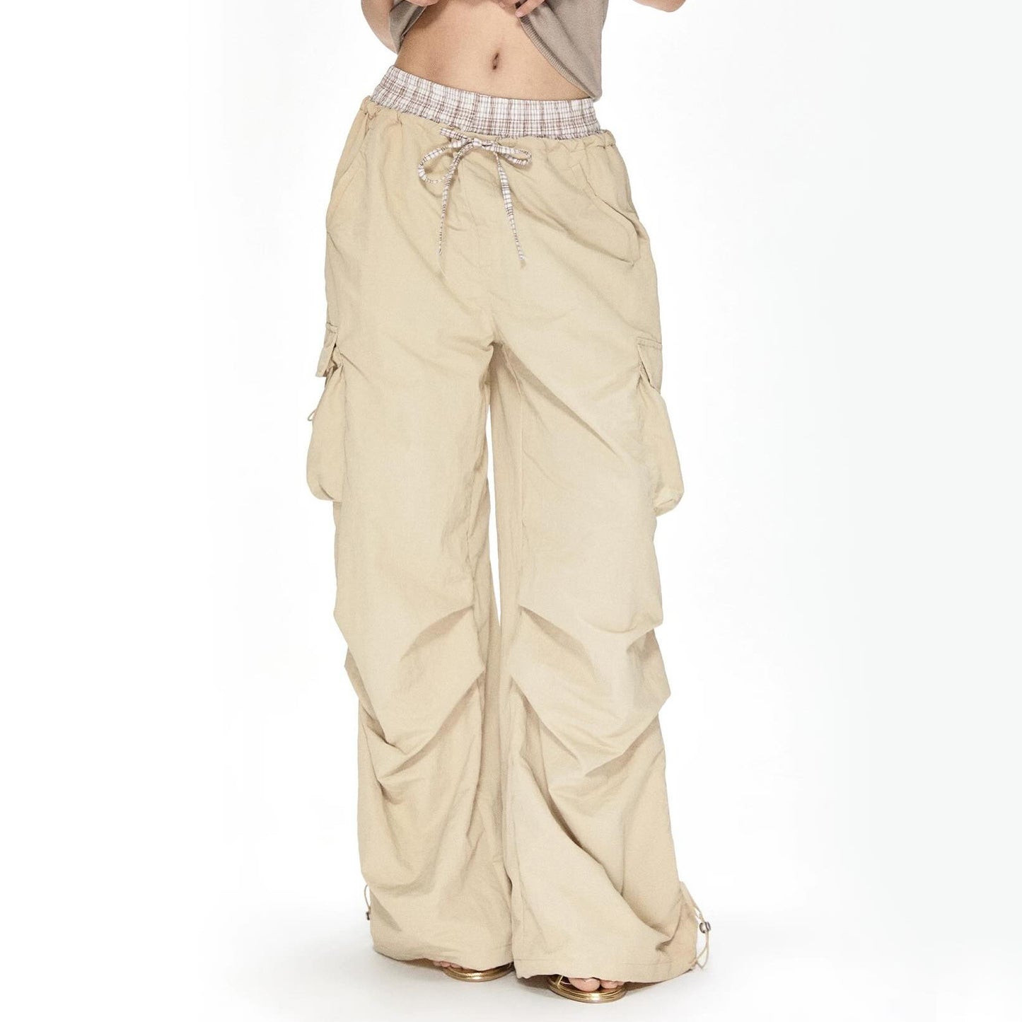 Damen Cargo-Hose mit breitem Bein und verstellbarem Bund Stalluxe