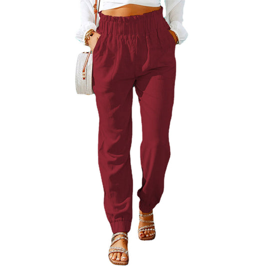 Damen lässige Freizeithose mit elastischem Bund und praktischen Taschen Stalluxe