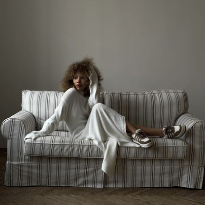 Damen Oversized Strickkleid mit langen Ärmeln und breitem Saum Stalluxe