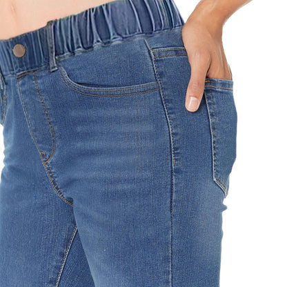 Damen figurbetonte Jeans mit elastischem Hoheitsbund und seitlichen Taschen Stalluxe