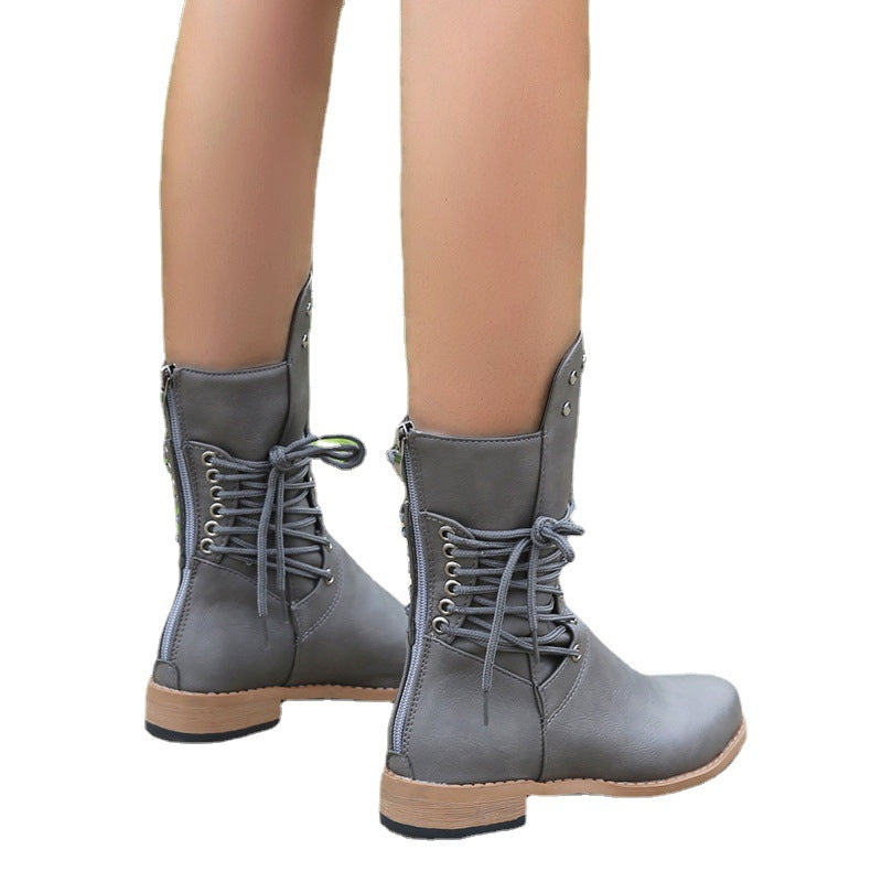 Damen Schnürstiefel aus Leder mit modischen Details Stalluxe