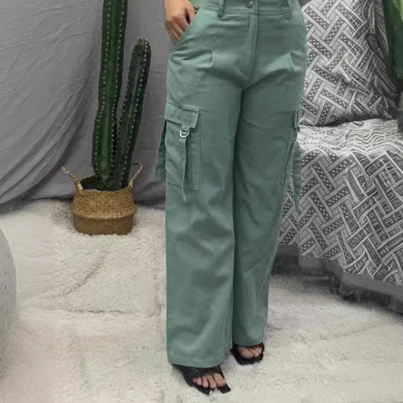Damen Cargo-Hose mit weitem Bein und praktischen Taschen Stalluxe