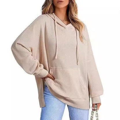 Damen Oversized Kapuzenpullover mit seitlichen Schlitzen und praktischen Taschen Stalluxe