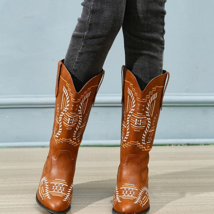 Damen Cowboystiefel mit kunstvoller Stickerei Stalluxe