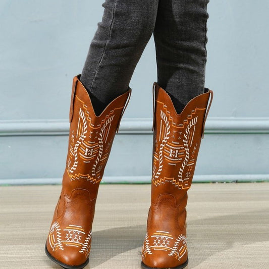 Damen Cowboystiefel mit kunstvoller Stickerei Stalluxe