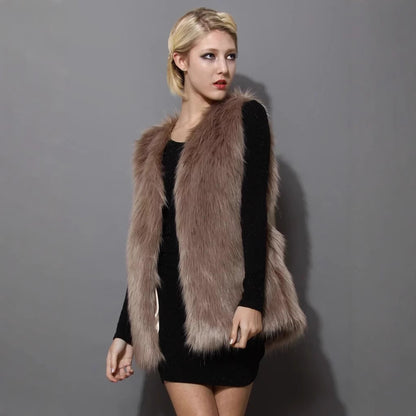 Damen Flauschige Kunstpelzweste mit elegantem Design Stalluxe