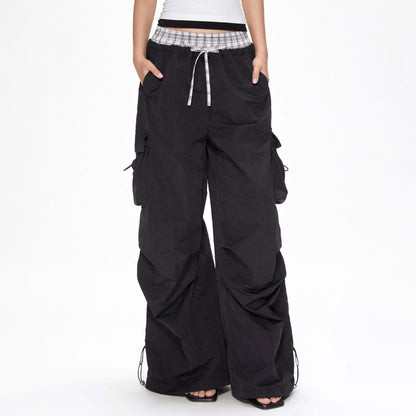 Damen Cargo-Hose mit breitem Bein und verstellbarem Bund Stalluxe
