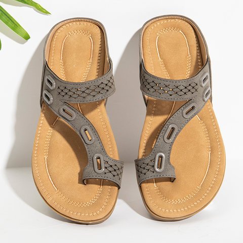 Damen bequeme Zehentrenner-Sandalen mit speziellen Riemen und komfortablem Fußbett Stalluxe