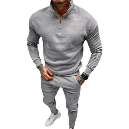 Herren sportlicher Fleece-Pullover mit kurzem Reißverschluss und modischem Schnitt Stalluxe