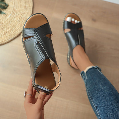 Damen komfortable Sandalen mit verstellbaren Riemen und ergonomischer Sohle Stalluxe