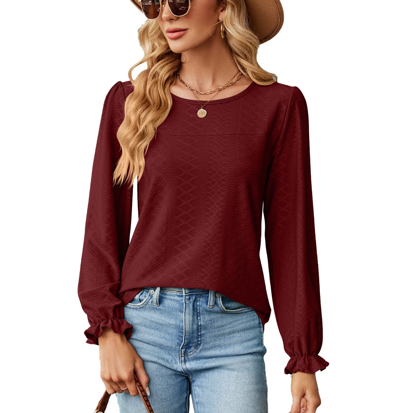 Damen Blusenshirt mit Raffungen und elegantem Strukturdesign Stalluxe