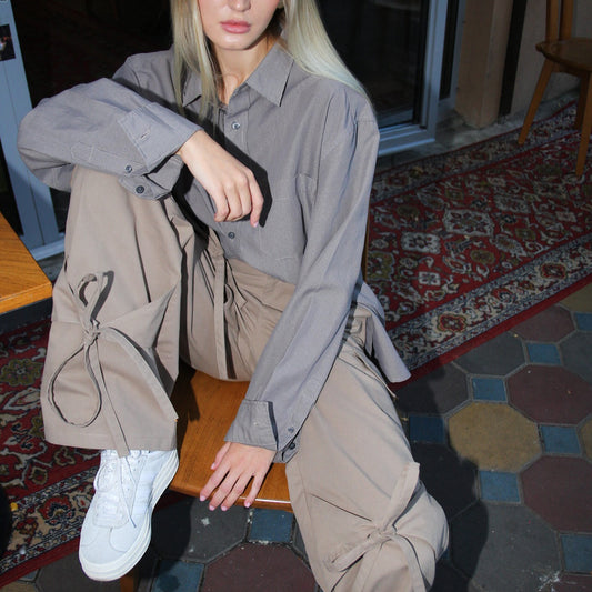 Damen Langarmshirt mit lässigem Schnitt und Binde-Details Stalluxe