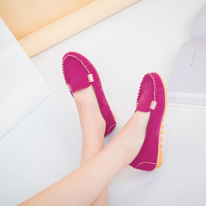 Damen Mokassins mit weichem Wildleder und rutschfester Sohle Stalluxe