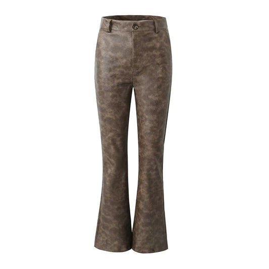 Damen Flared Kunstlederhose mit eleganter Passform und hohem Bund Stalluxe