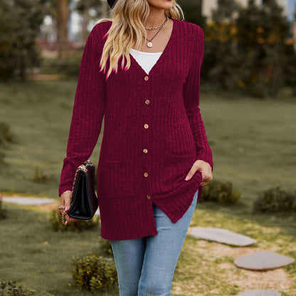 Damen Longcardigan mit strukturierter Oberfläche und praktischen Taschen Stalluxe