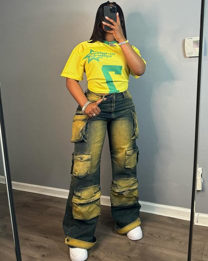 Damen Cargo-Jeans mit trendigem Schnitt und mehreren praktischen Taschen Stalluxe