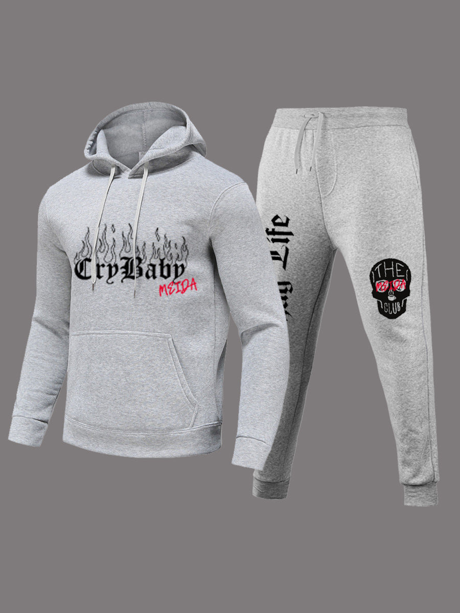 Damen Sportliches Hoodie und Jogginghose Set mit kreativem Aufdruck Stalluxe