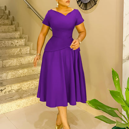 Damen Elegantes Maxikleid mit tailliertem Oberteil und fließendem Rock Stalluxe