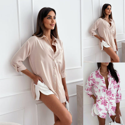 Damen Bluse mit floralem Design und eleganten Knopfdetails Stalluxe