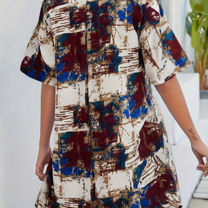 Damen Sommerliches Freizeitkleid mit farbenfrohem Blumenmuster und legerem Schnitt Stalluxe