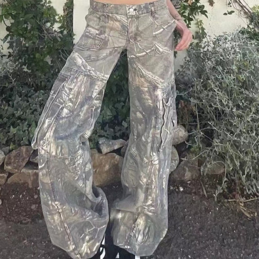 Damen Cargo-Hosen mit hohem Bund Stalluxe