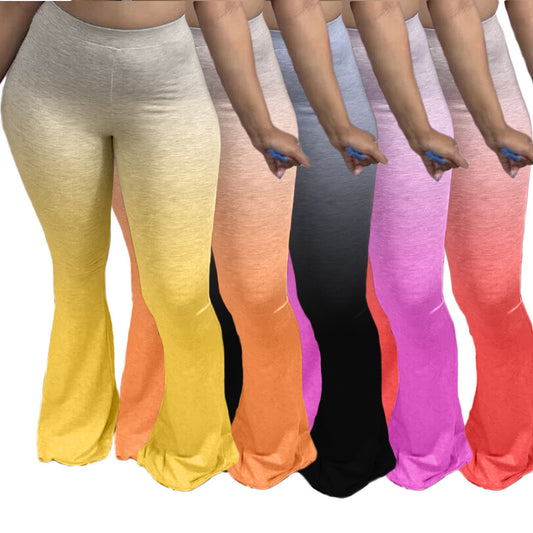 Damen Sportliche Flared Leggings mit Farbverlauf Stalluxe