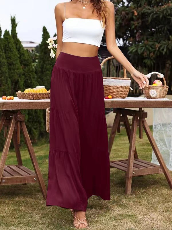 Damen Weit geschnittene Sommerhose mit elastischem Bund und fließendem Schnitt Stalluxe