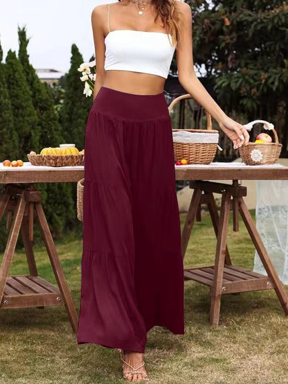 Damen Weit geschnittene Sommerhose mit elastischem Bund und fließendem Schnitt Stalluxe