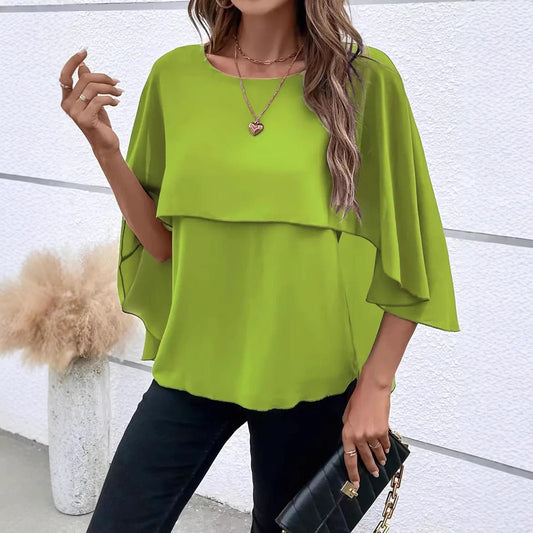 Damen elegante Bluse mit fließendem Schnitt Stalluxe