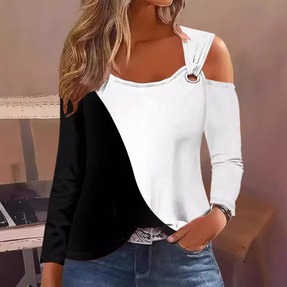 Damen Langarm-Oberteil mit Cut-Out-Details und asymmetrischem Design Stalluxe