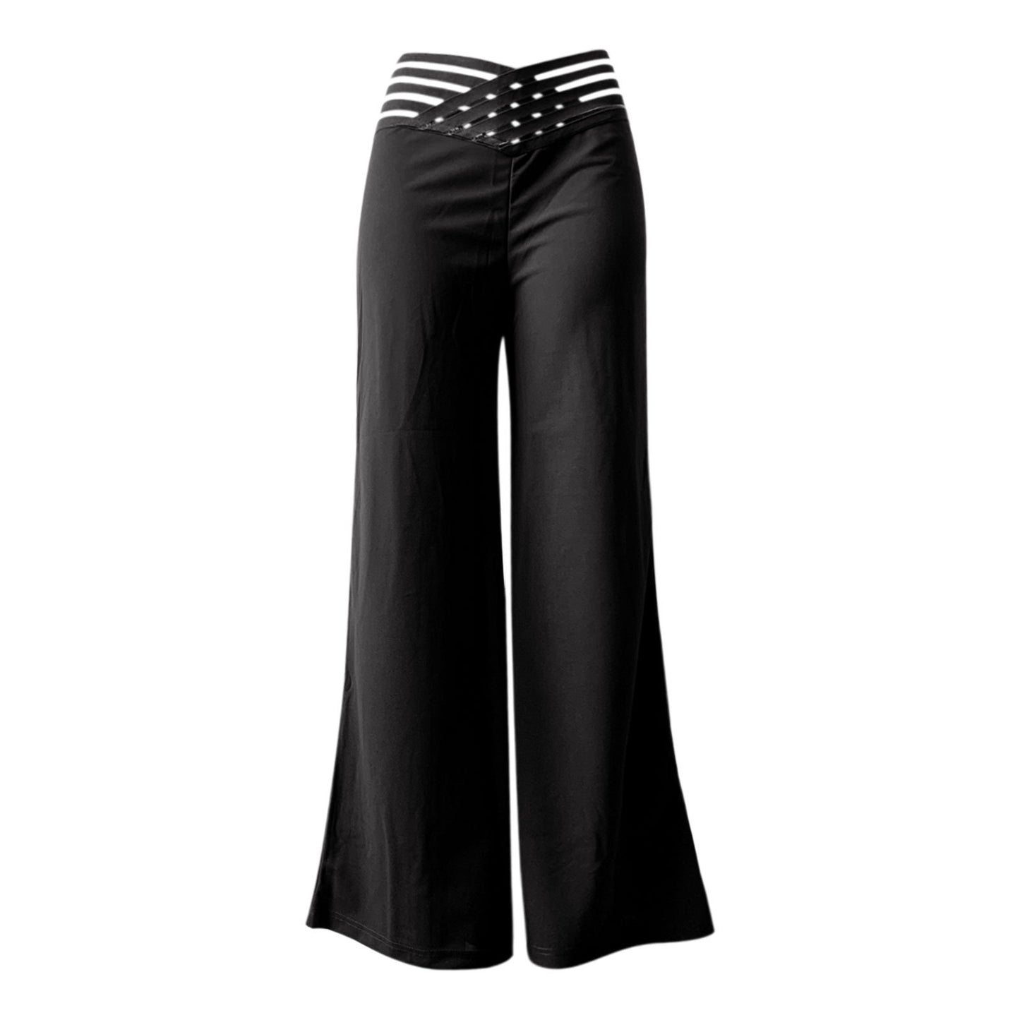 Damen weite Culotte-Hose mit modernem Cut-Out und elastischem Bund Stalluxe