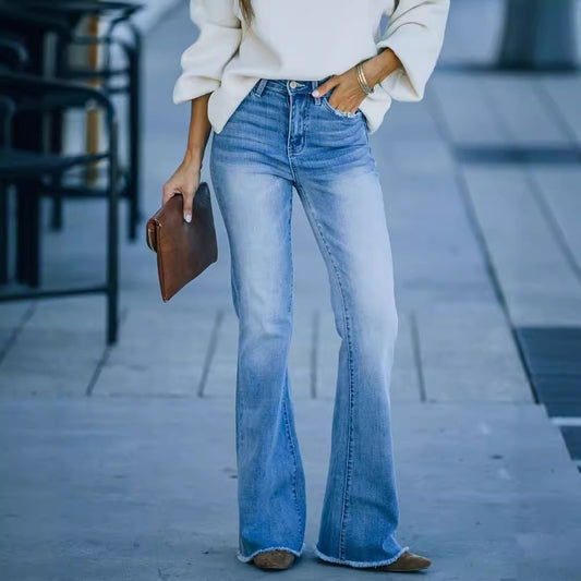 Damen Flared Jeans mit hohem Bund und elegantem Schnitt Stalluxe