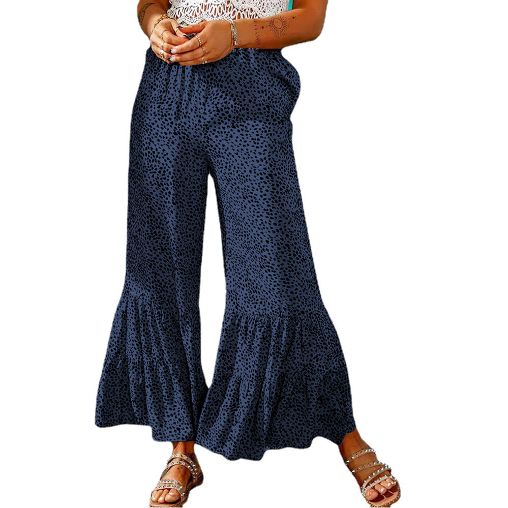 Damen Weite Palazzo-Hose mit voluminösem Saum und elastischem Bund Stalluxe