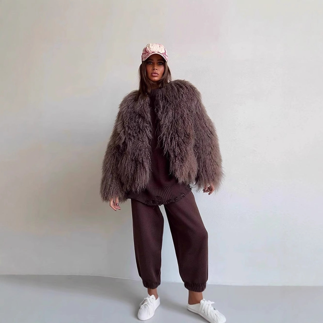 Damen Fleece-Überzieher im trendigen Bouclé-Stil Stalluxe