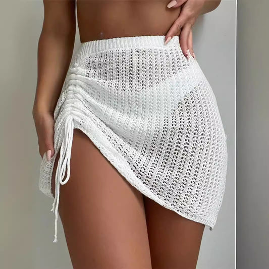 Damen elegantes Strandkleid mit raffinierten Raffungselementen und praktischen Kordelzügen Stalluxe