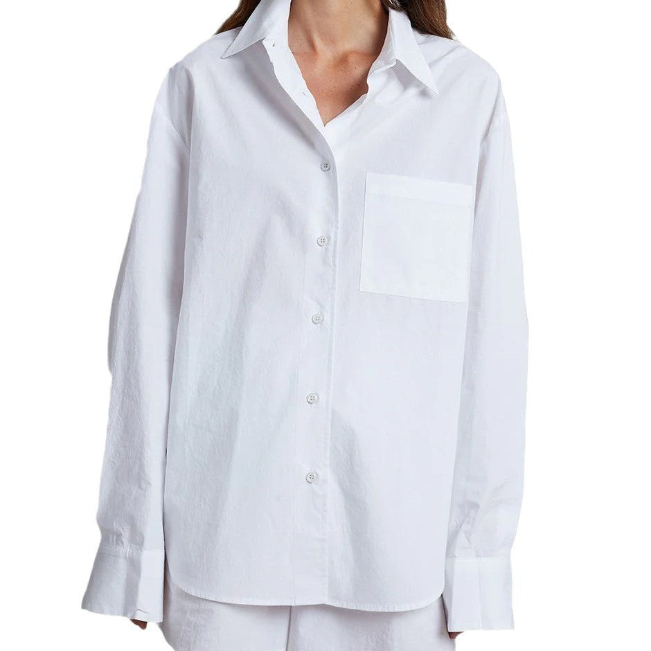 Damen oversized Hemdbluse aus hochwertiger Baumwolle Stalluxe
