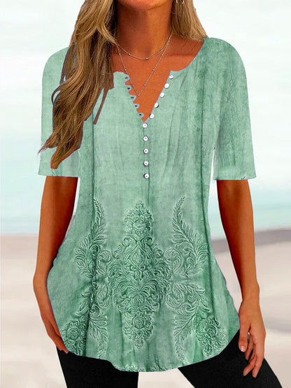 Damen Elegantes und lockeres Shirt mit floralem Design Stalluxe