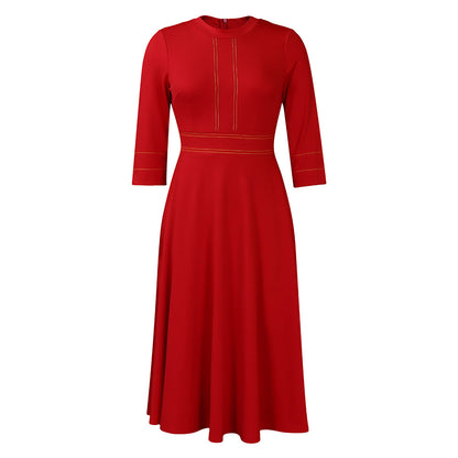 Damen elegantes Kleid mit dekorativen Nähten Stalluxe