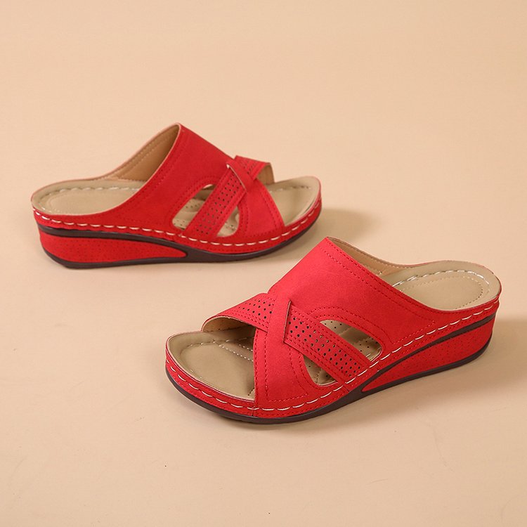 Damen Wedgesandalen mit atmungsaktivem Obermaterial und anatomischem Fußbett Stalluxe