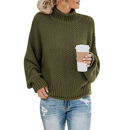 Damen Grobstrickpullover mit hohem Kragen Stalluxe