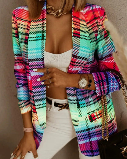 Damen Kunstlederblazer mit kreativem Marilyn Monroe Print Stalluxe