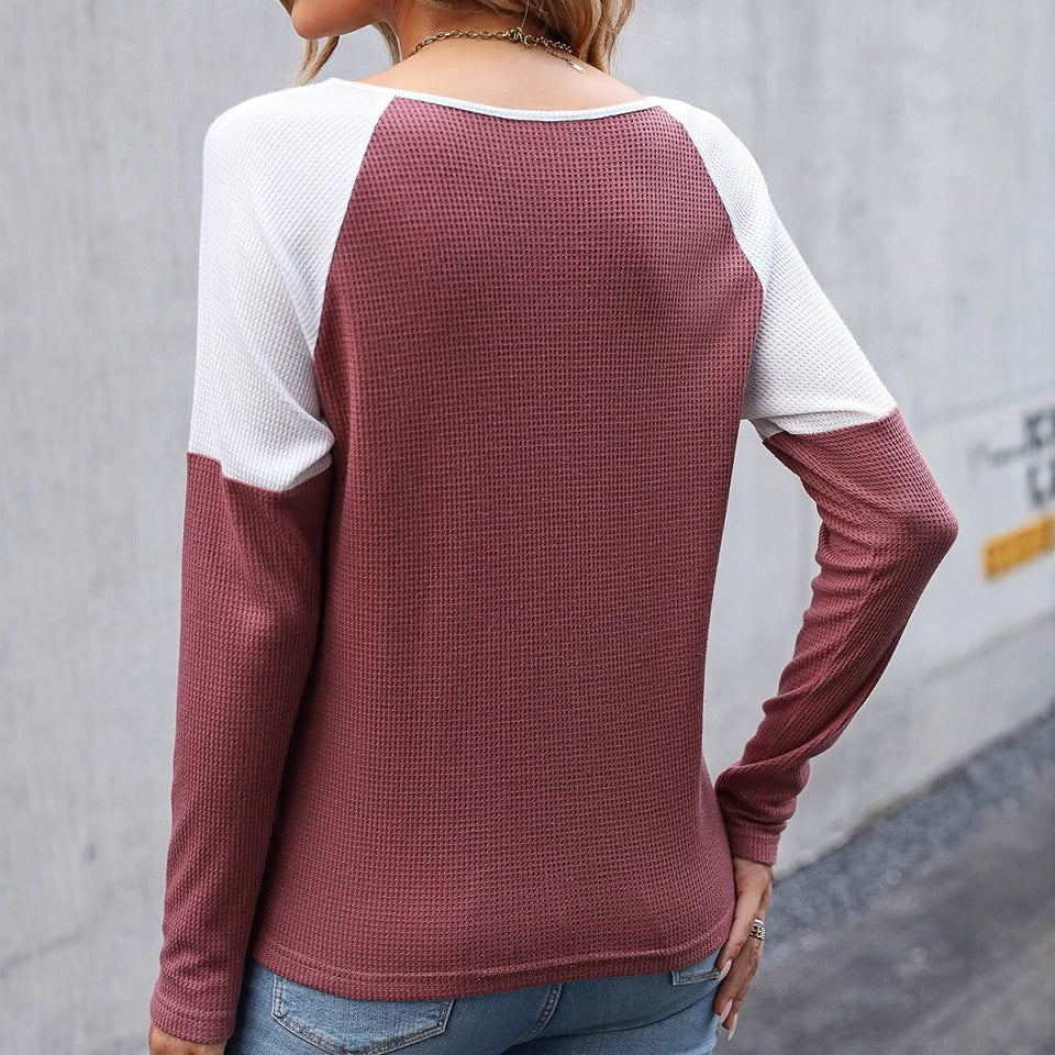 Damen Langarmshirt mit modernem Farbblockdesign Stalluxe