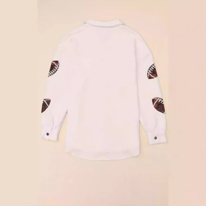 Damen Oversized Jacke mit Football-Design und praktischen Taschen Stalluxe