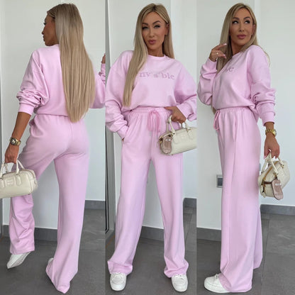 Damen lässiger Sweatsuit mit hohem Bund und hochwertigem Material Stalluxe