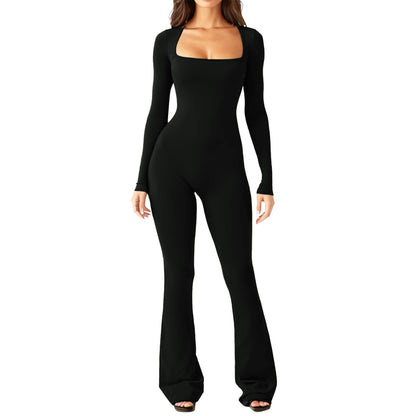 Damen Bodysuit mit weitem Bein und tiefem Dekolleté Stalluxe