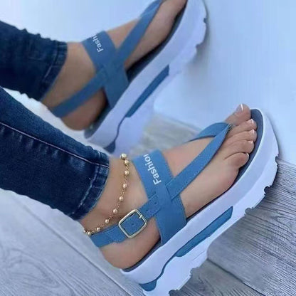 Damen Plattformsandalen mit modischem Querriemen Stalluxe