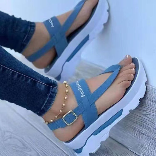 Damen Plattformsandalen mit modischem Querriemen Stalluxe