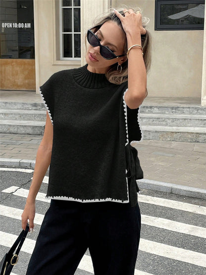 Damen Stricktop mit einzigartigen Cut-Outs und verspieltem Knoten Stalluxe