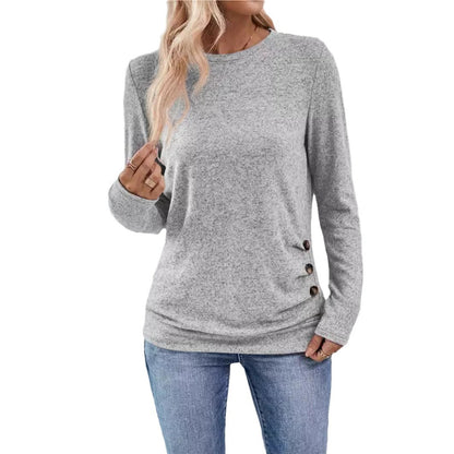Damen lässiges Langarmshirt mit asymmetrischem Schnitt Stalluxe