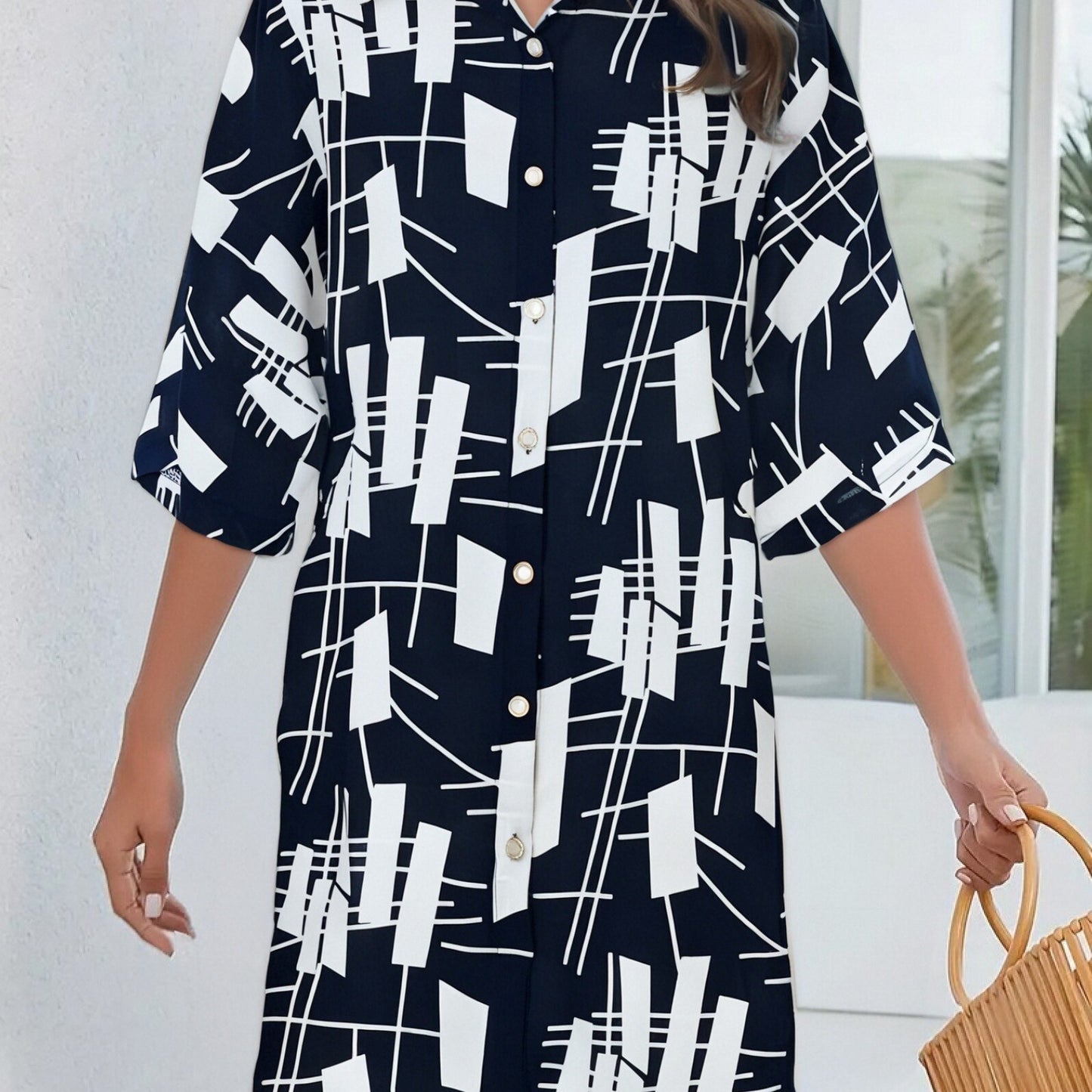 Damen Sommerliches Freizeitkleid mit farbenfrohem Blumenmuster und legerem Schnitt Stalluxe
